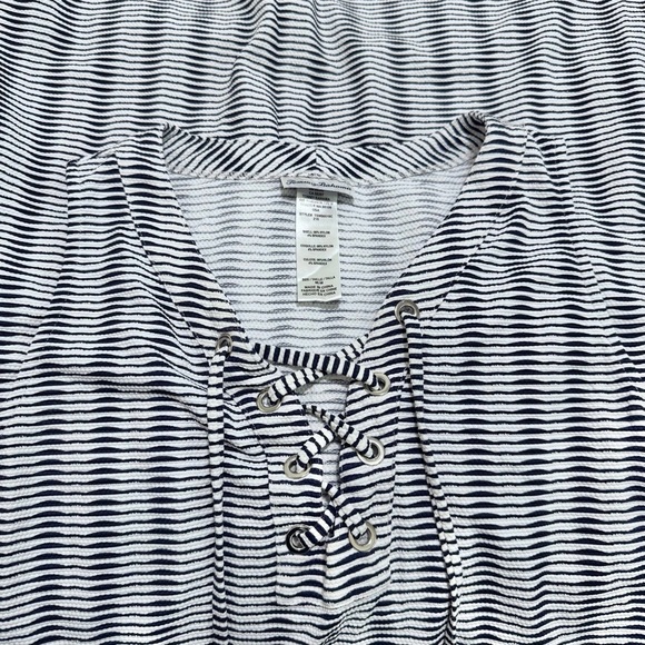 TOMMY BAHAMA Island Cays Stripe Lace Up Spa Dress Coverup Size Medium - Picture 9 of 10